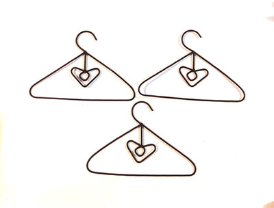 Pleasant Co American Girl HEART HANGERS Lot of 3 Black Wire Hangers