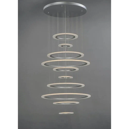 ET2 Saturn II Led 10Light Multi-Light Pendant Matte Silver Finish Matte White - Picture 2 of 6