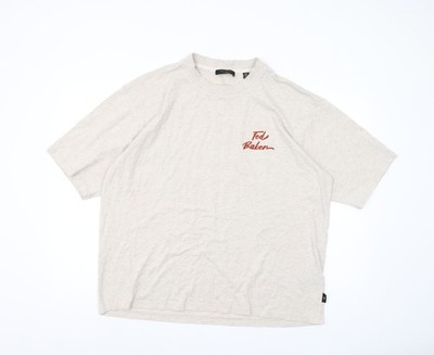 Herren T-Shirt UK Größe L Ted Baker Beige Baumwollmischung