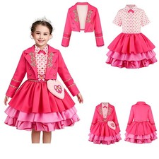 2026 Pink Cosplay Halloween Dress Coat Bags Kids Girls Children Book Week Party