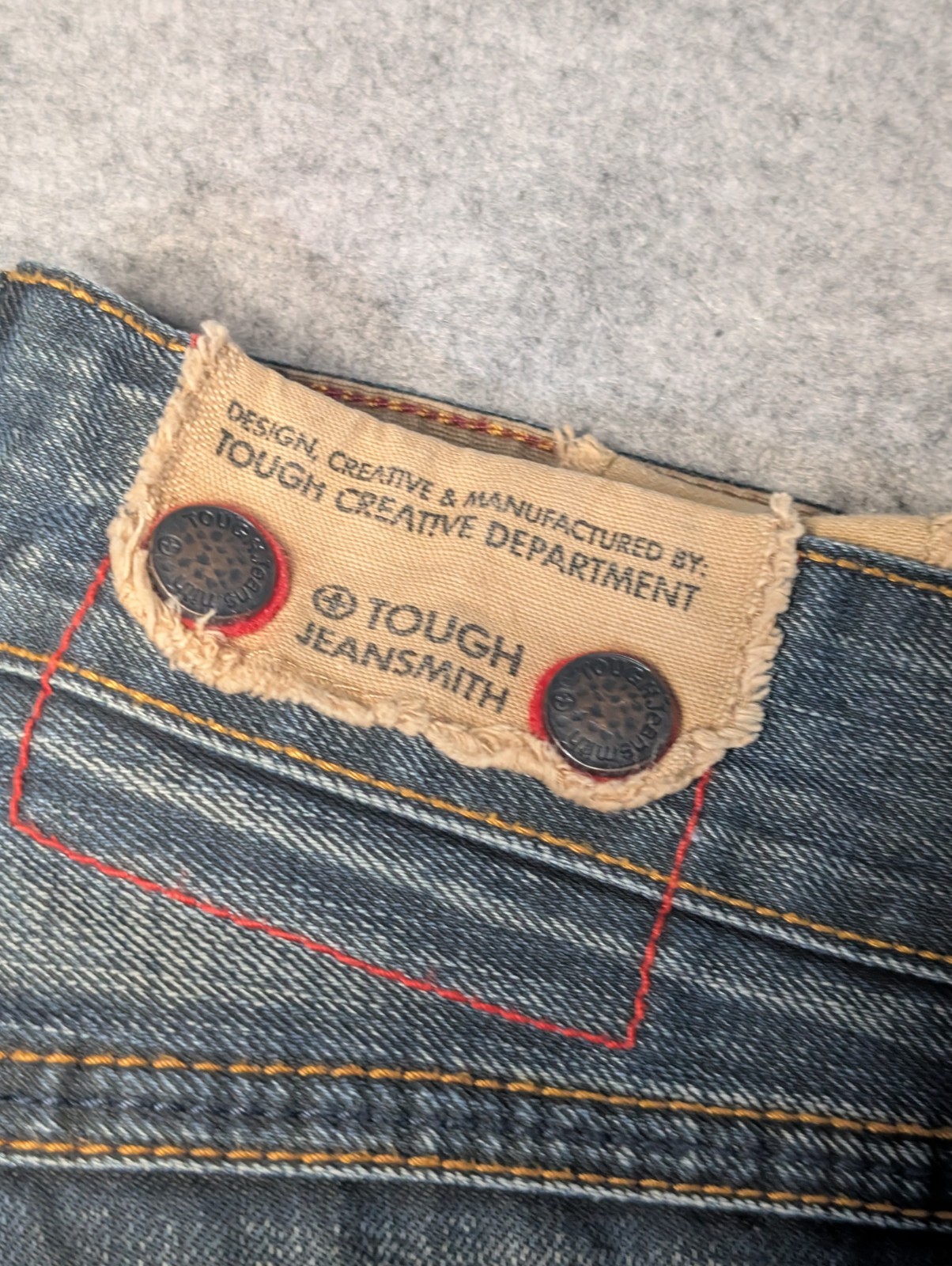 Tough Jeansmith Mens Bootcut Jeans Dark Wash Blue Den… - Gem