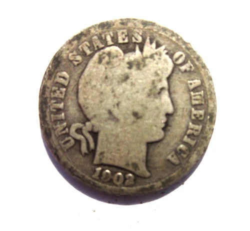 1902-O BARBER DIME 10C COIN NEW ORLEANS MINT BETTER DATE GOOD DETAILS