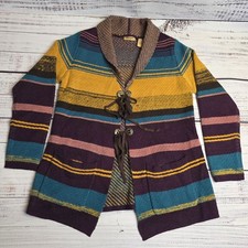 Wrangler Southwest Aztec Western Cardigan Sweater Womens Medium Multicolored