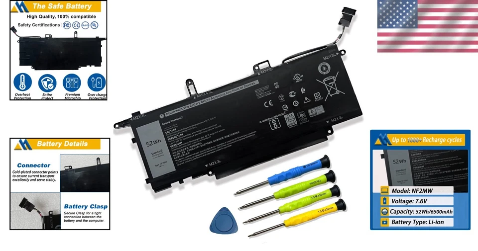 Batería de repuesto para portátil Latitude 9410 2 en 1 - 52Wh Foto 2 de 4