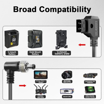 D-Tap auf Locking DC 5.5x2.1 Atomos Netzkabel für Videogeräte PIX-E7 PIX-E5