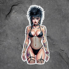 Pinup Girl Sticker Vinyl Decal Gothic Lingerie Busty Sexy Retro Dark Pinup Art