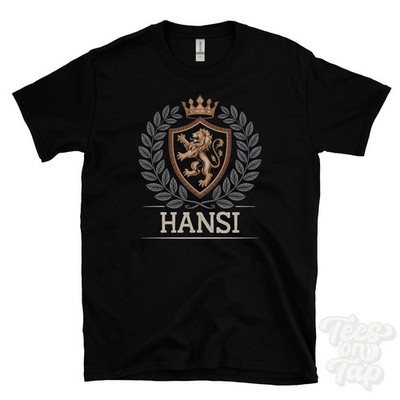 HANSI FANTASY COAT OF ARMS T-SHIRT novelty parody family name crest