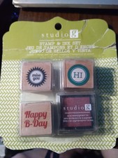 Studio G Set NON TOXIC Pigment Ink Pads HI, Happy Bday, Miss You : NEW OTHER