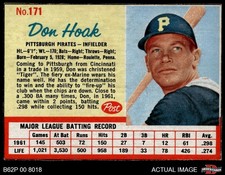 1962 Post Cereal #171 Don Hoak  Pirates 5 - EX