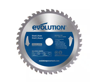 Evolution Power Tools Saw Blade 7-1/4''Dia Cutting Mild Steel 40-Teeth 5800 RPM
