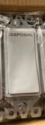 White Disposal Switch Decorator Rocker 15A Single Pole