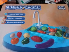 SMART CHEF KIDS KITCHEN SINK PLAYSET W/ WORKING SINK FAUCET AGES 3 NIB R3