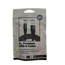 BYTECH 6ft Braided Premium USB-C To USB-A Cab...