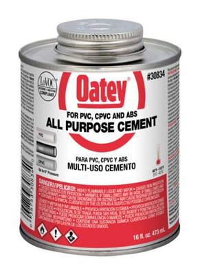 #ad Oatey Clear All Purpose Cement For ABS CPVC And PVC 16oz Can 6quot; Pressure $19.98
