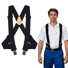 Belt Clip Suspenders For Men Heavy Duty, Outback Side Clip/Trucker Men's Susp...