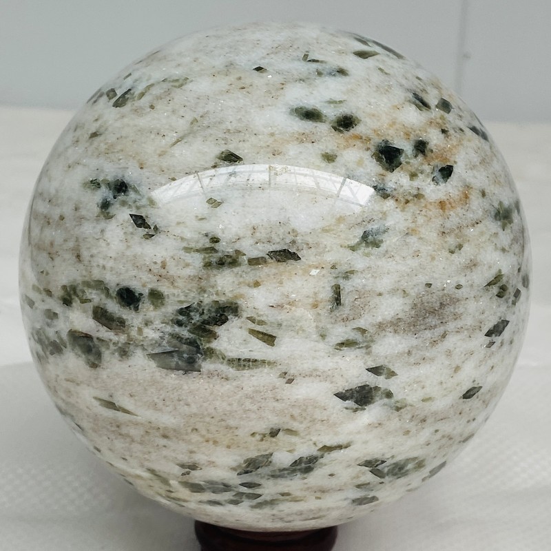 Natural green tourmaline ball polished quartz crystal ball healing 2160G(4.76LB)