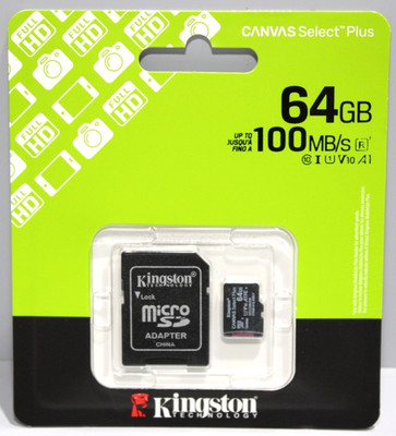 Kingston Canvas Select Plus Gen3 microSDXC 64GB UHS-I A1 + Adapter NEU