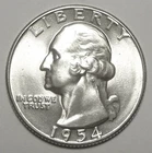 1954-S WASHINGTON QUARTER BU BRILLIANT SUPERB GEM UNCIRCULATED WITH LUSTER