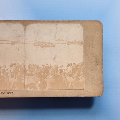 Sheerness Stereoview 3D um 1870 Echtfoto Kent The Royal Regatta Boats Menge