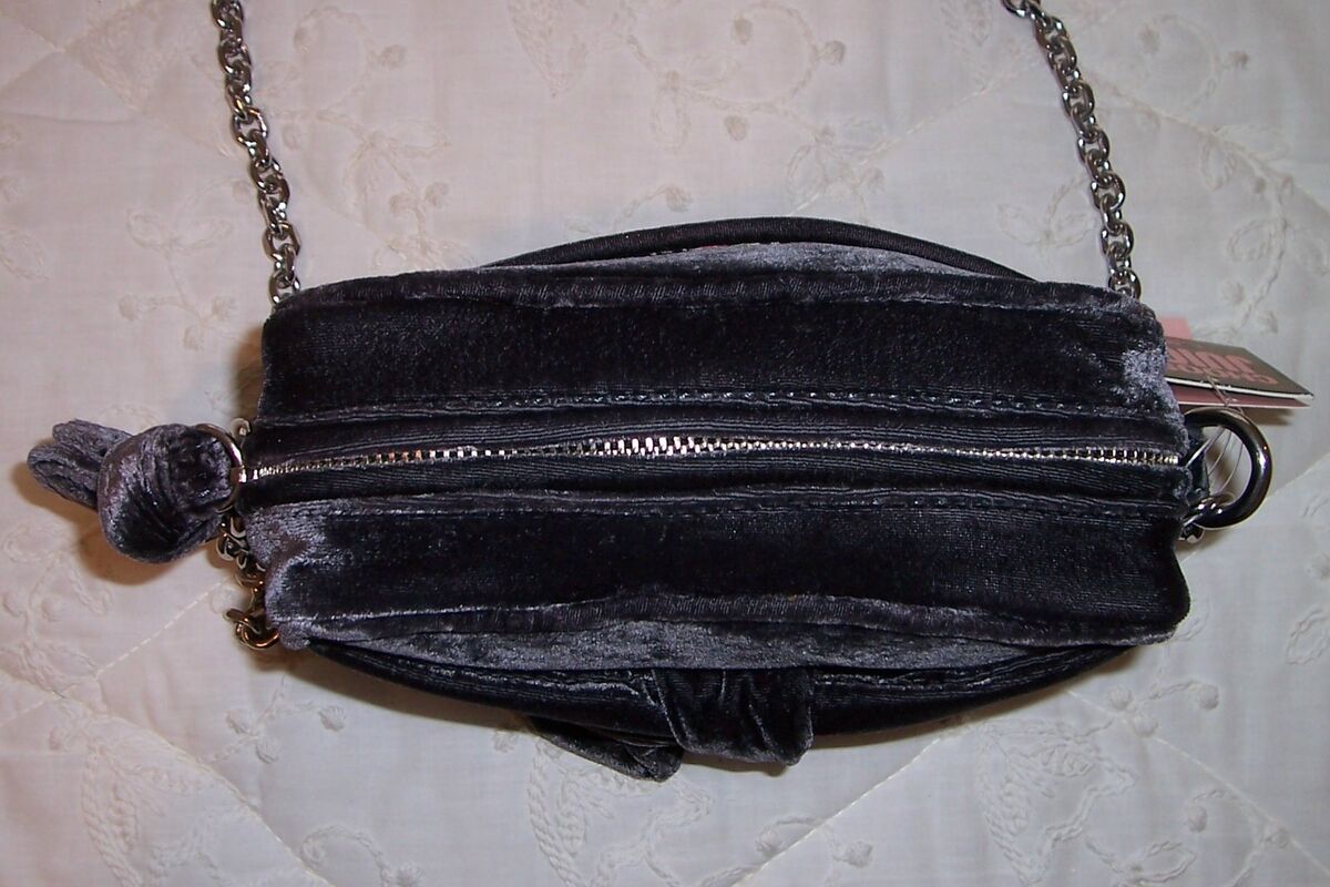 NWT Juicy Couture VELVET BOW CHAIN STRAP Shoulder Bag GRAY NWT Juicy Couture VELVET BOW CHAIN STRAP Shoulder Bag GRAY