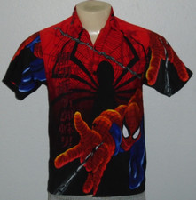 Vtg 2001 Spider-Man Marvel Comics Button Front Shirt Youth Medium 12/14