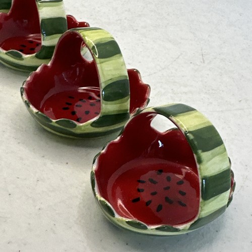 Set of 5 Vintage PIA Bone China Watermelon Napkin Ring Holder 1986 FREE SHIPPING - Picture 5 of 11