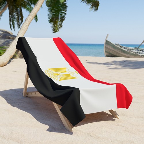 Asciugamano da spiaggia bandiera egizia 2 taglie | regalo egiziano orgoglio Cairo Giza Luxor Alessandria - Foto 4 di 5