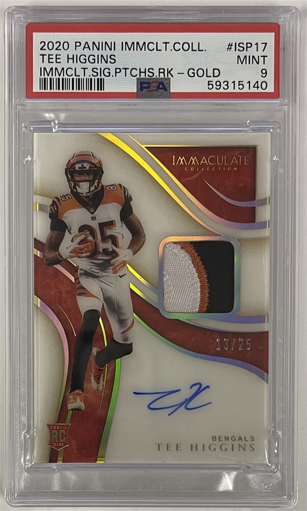 Tee Higgins Panini Immaculate Collection Immaculate Signature Patches Rookie #ISP17 Gold