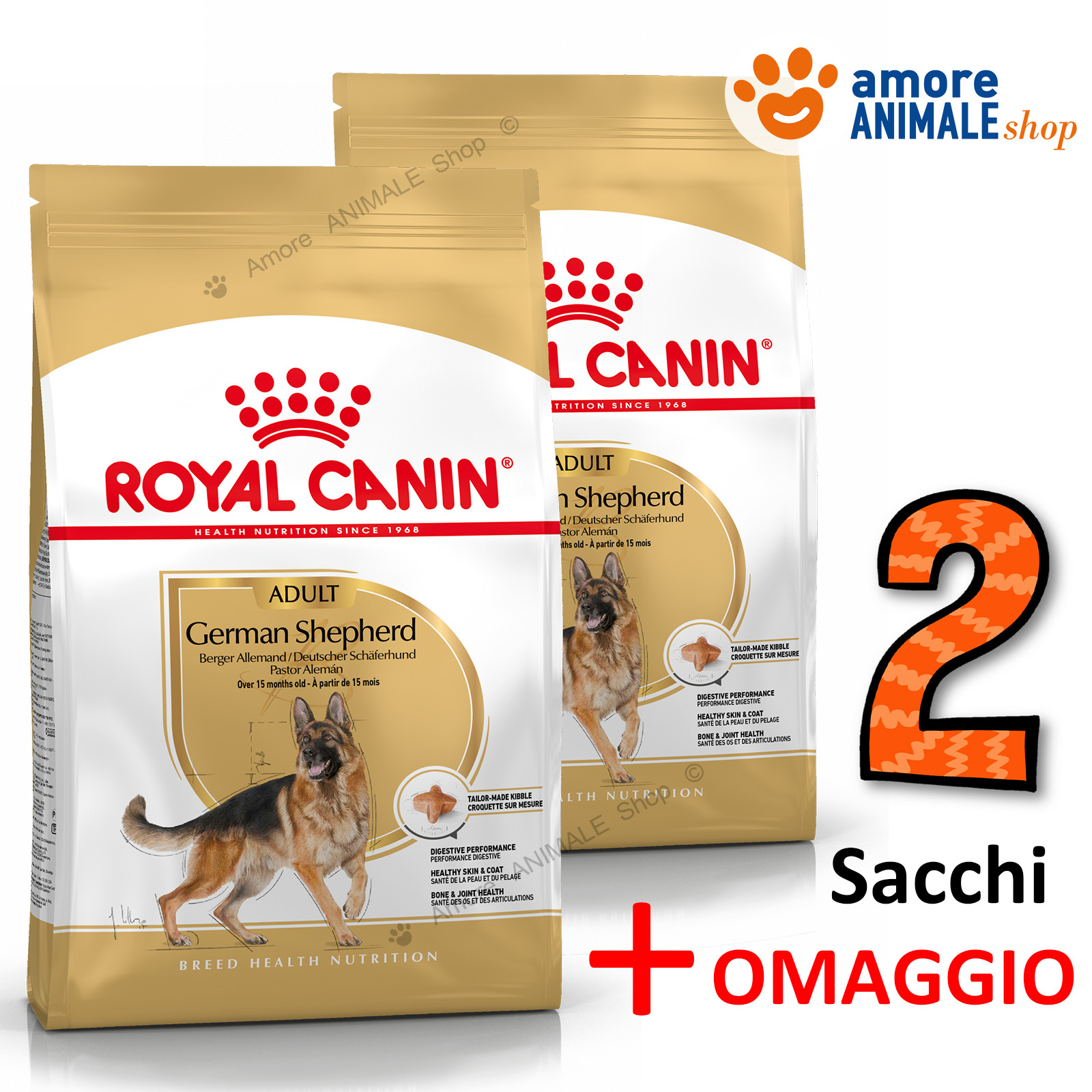 Kit Royal Canin German Shepherd Adult 22kg + Omaggio | Salute Razza