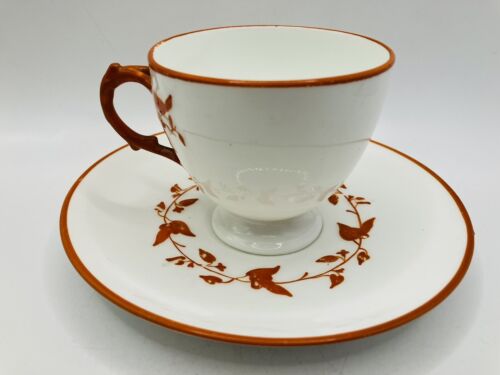 Bodley Aesthetic Movement Orange Branch Handle Duo, Cup & Saucer - circa 1871 - Picture 13 of 18