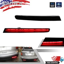 Smoke Lens LED Bumper Reflector Rear Foglights Tail Lamp For 11-15 Ford Explorer