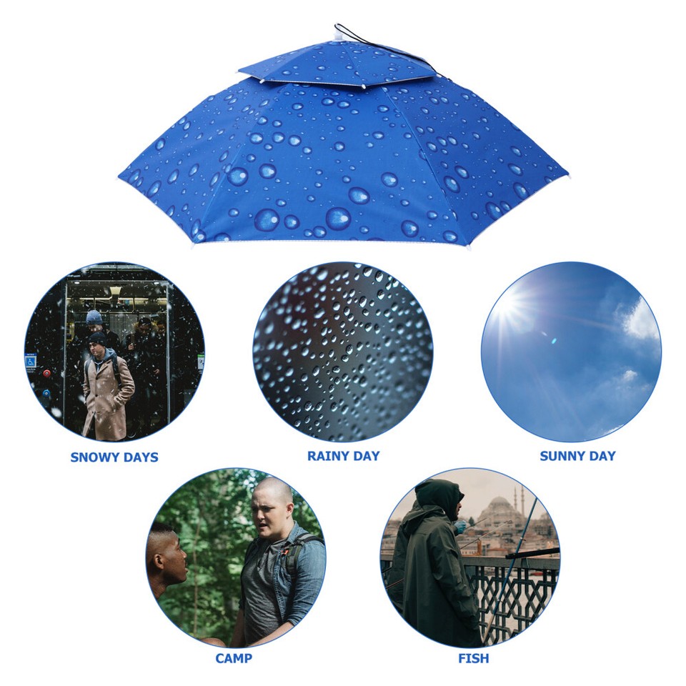 Camping Umbrella Handless Umbrella Sun Blocker Hat Rain Umbrella Hat eBay