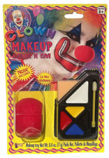 5 COLOR CLOWN FACE MAKEUP KIT  RED SPONGE NOSE Paint Set Costume Halloween Foam