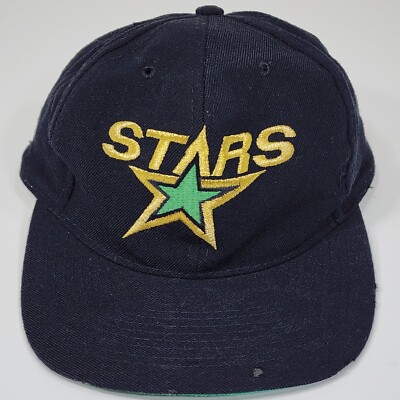 Vintage Dallas Stars Black Wool Snapback Hat 90