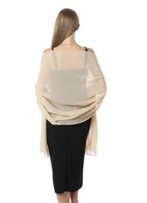 Chiffon Shawls and Wraps for Evening Dresses Women One Size Champagne chiffon