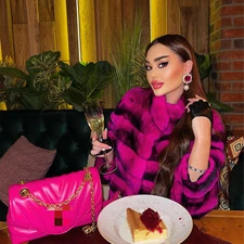 Fashion Short Chinchilla Real Rex Rabbit Fur Coats Women's Stand Collar Outwears