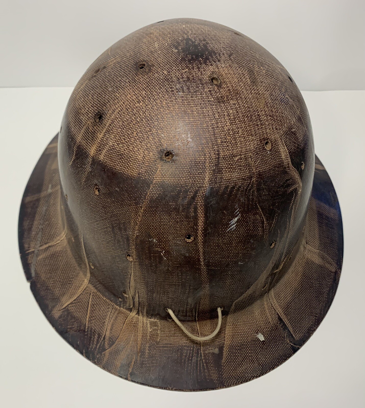Vintage MSA Type K Skulgard Fiberglass Mining Full Brim Hard Hat Brown