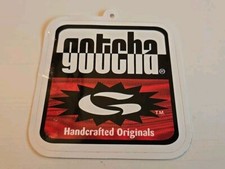 GOTCHA STICKER Surf Retro Shark Rare Clothing Tag Surfboard Vintage Surfing Neon