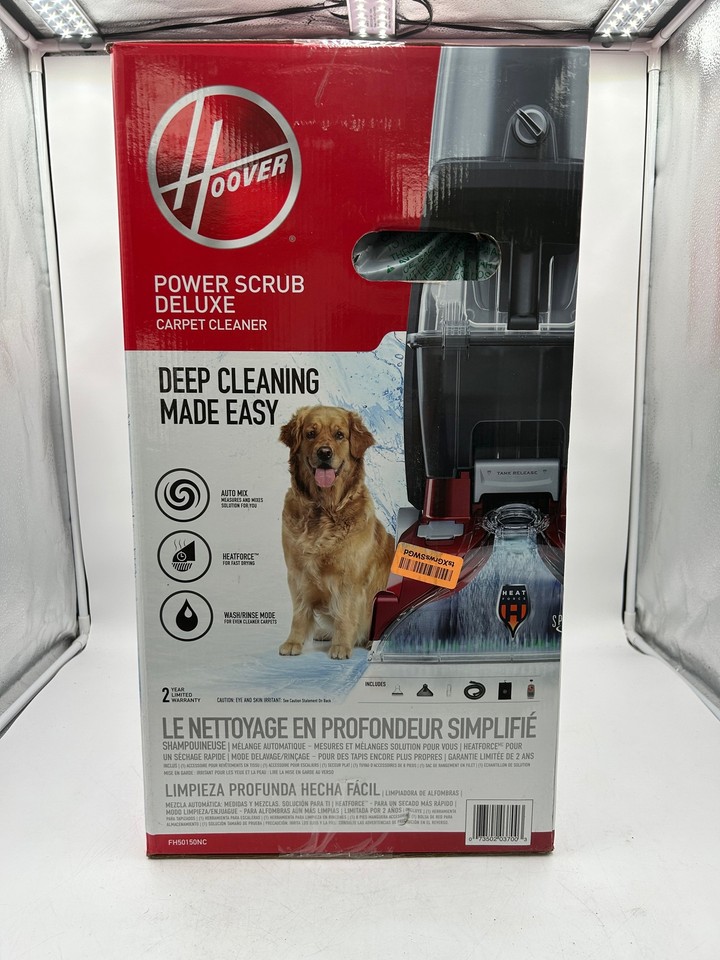 Hoover Power Scrub Deluxe Carpet Cleaner – Lightweight Machine With Spinscrub Brushes, HeatForce Drying & Paws & Claws Solution
