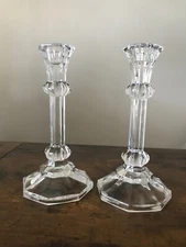 Fifth Avenue Crystal LTD 7.5” Tall Candlestick Holders Empress Set of 2 New