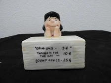 Vintage 1966 Willitts Design Charles Schulz Peanuts Lucy Ceramic Bank