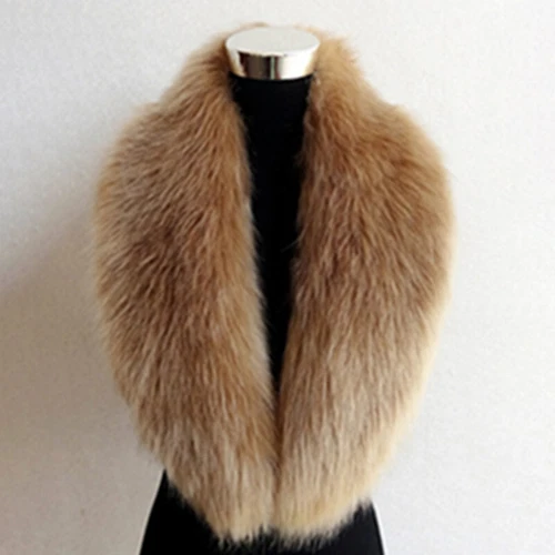 Luxury Fluffy Faux Fox Fur Fur Collar Women Thick Warm Furry Scarf - Bild 17 von 27