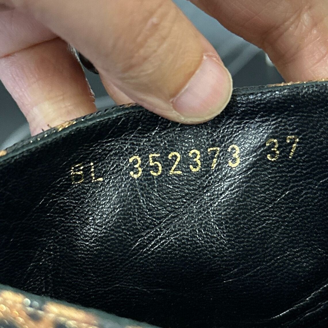 Stivali Saint Laurent Charlotte leopardati lurex marroni taglia 37 US 7 stivaletti DIFETTI