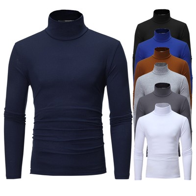 men's long sleeve high neck t shirt