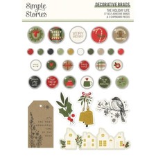 Decorative Brads SS Holiday Life Christmas Bells Homes Holly Bird Candy Cookie
