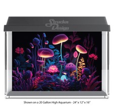 Fantasy Glowing Plants Polyester Fish Tank Glass Backdrop Aquarium Background