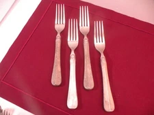 Set Of 4 Gorham Ameralloy Flatware Old Towne Dinner Forks 7 1/2"