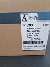 Avalon Papers 703 Pillowcase, Tissue/Poly, 21'' x 30'', Blue (Pack of 100)