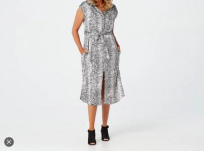Bishop Young Button Down Belted Dress (Python, 3XP) A377231