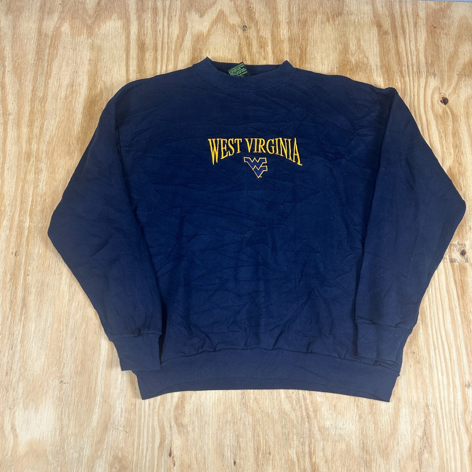 Y2K TSI WVU Mountaineers NCAA Vintage Sweatshirt Men's Large Blue Rare Collectible
